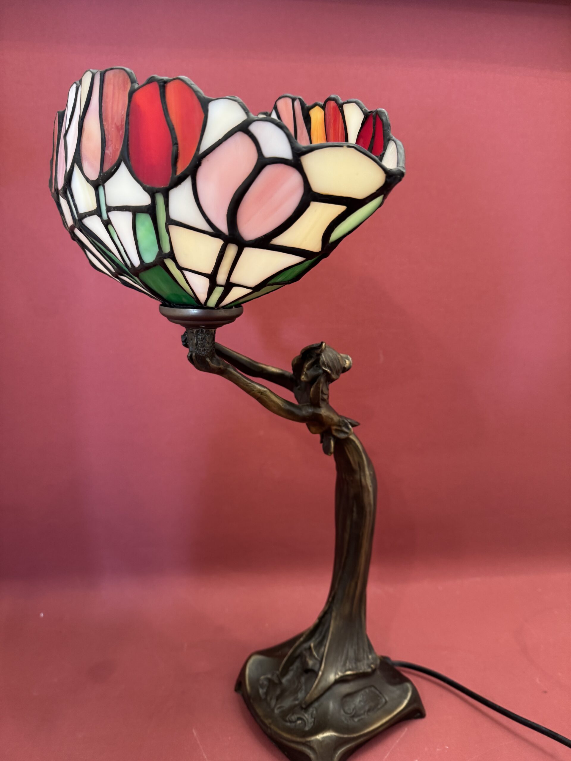 Figurenlampe Bronze Jugendstil